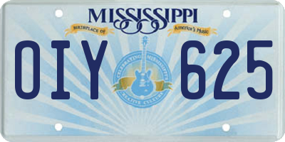 MS license plate OIY625