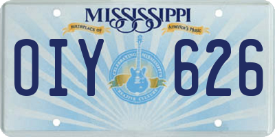 MS license plate OIY626