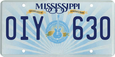 MS license plate OIY630