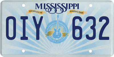 MS license plate OIY632