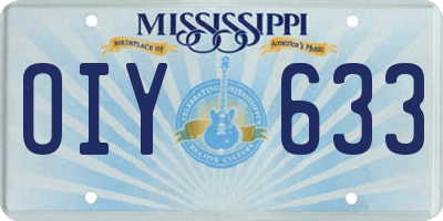 MS license plate OIY633