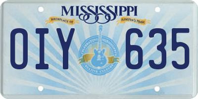 MS license plate OIY635