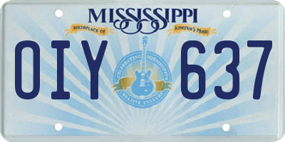 MS license plate OIY637