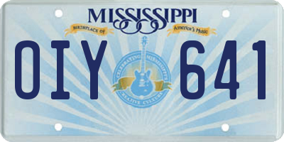 MS license plate OIY641