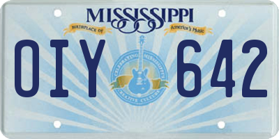 MS license plate OIY642