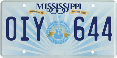 MS license plate OIY644