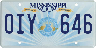 MS license plate OIY646
