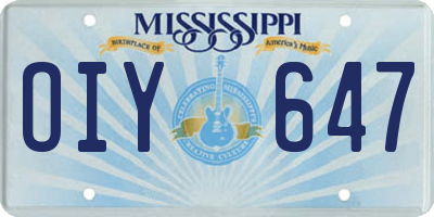MS license plate OIY647