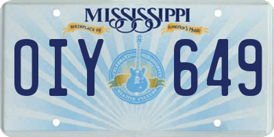 MS license plate OIY649