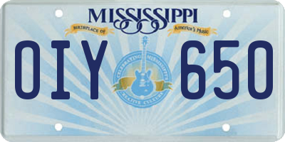 MS license plate OIY650