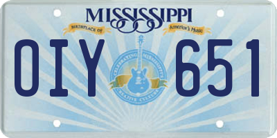MS license plate OIY651