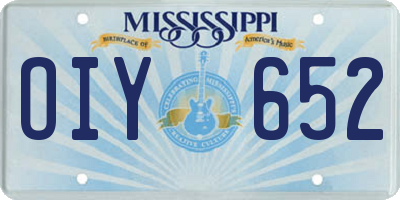 MS license plate OIY652