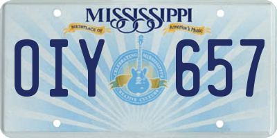 MS license plate OIY657