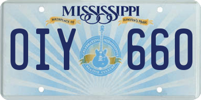 MS license plate OIY660