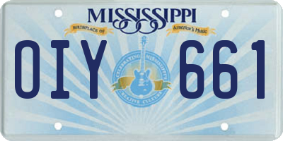 MS license plate OIY661