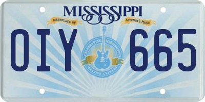 MS license plate OIY665