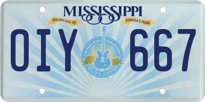 MS license plate OIY667