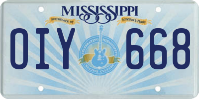 MS license plate OIY668