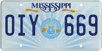 MS license plate OIY669