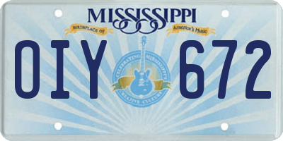 MS license plate OIY672