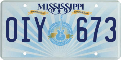 MS license plate OIY673