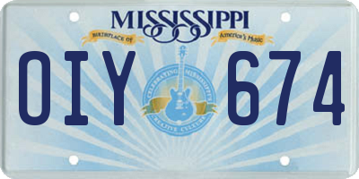 MS license plate OIY674
