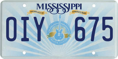 MS license plate OIY675