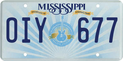 MS license plate OIY677