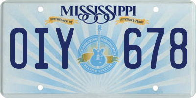 MS license plate OIY678