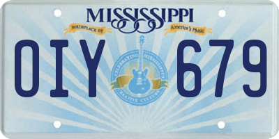 MS license plate OIY679