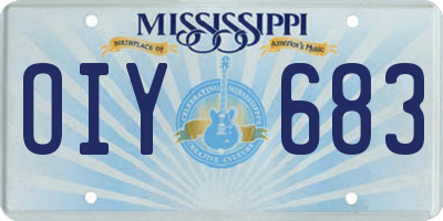 MS license plate OIY683