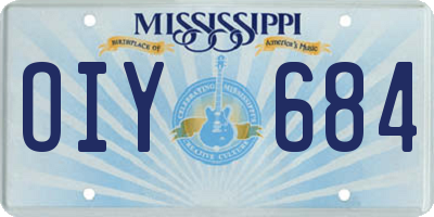 MS license plate OIY684