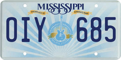MS license plate OIY685