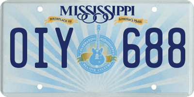 MS license plate OIY688