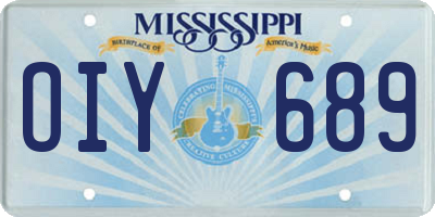 MS license plate OIY689