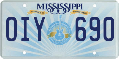 MS license plate OIY690