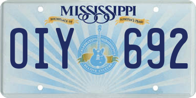 MS license plate OIY692