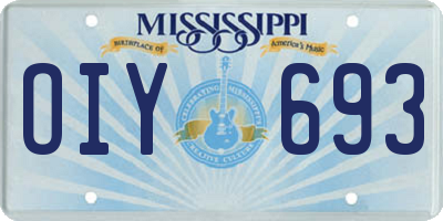 MS license plate OIY693