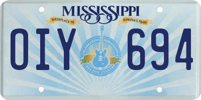 MS license plate OIY694