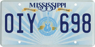 MS license plate OIY698