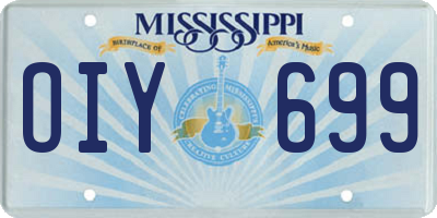 MS license plate OIY699