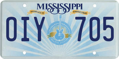 MS license plate OIY705
