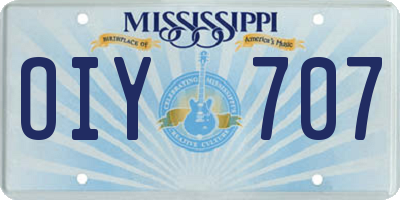 MS license plate OIY707
