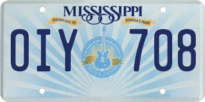 MS license plate OIY708