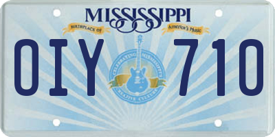 MS license plate OIY710