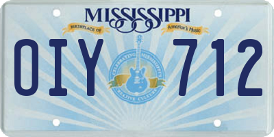 MS license plate OIY712
