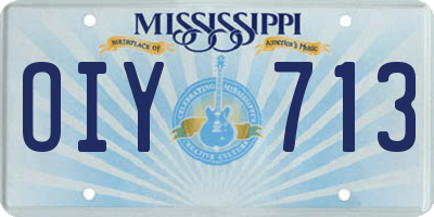 MS license plate OIY713