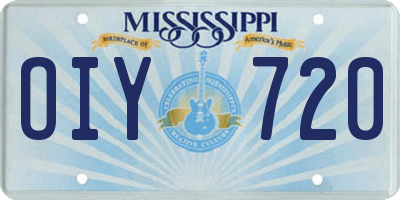 MS license plate OIY720