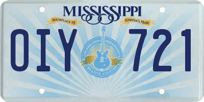 MS license plate OIY721