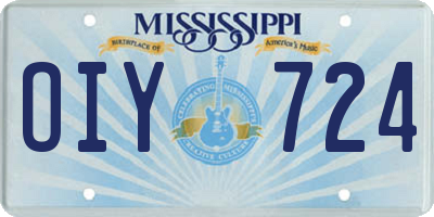 MS license plate OIY724